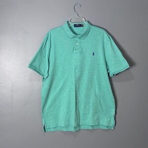 Polo Ralph Lauren Mens XL SS Polo Shirt Green Heather Purple Pony Cotton